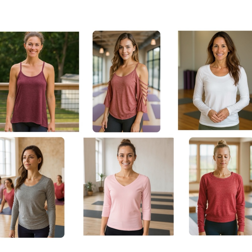 6-Piece Yoga Tops Bundle SZ Small Long Sleeve Tank Cold Shoulder Activewear Lot